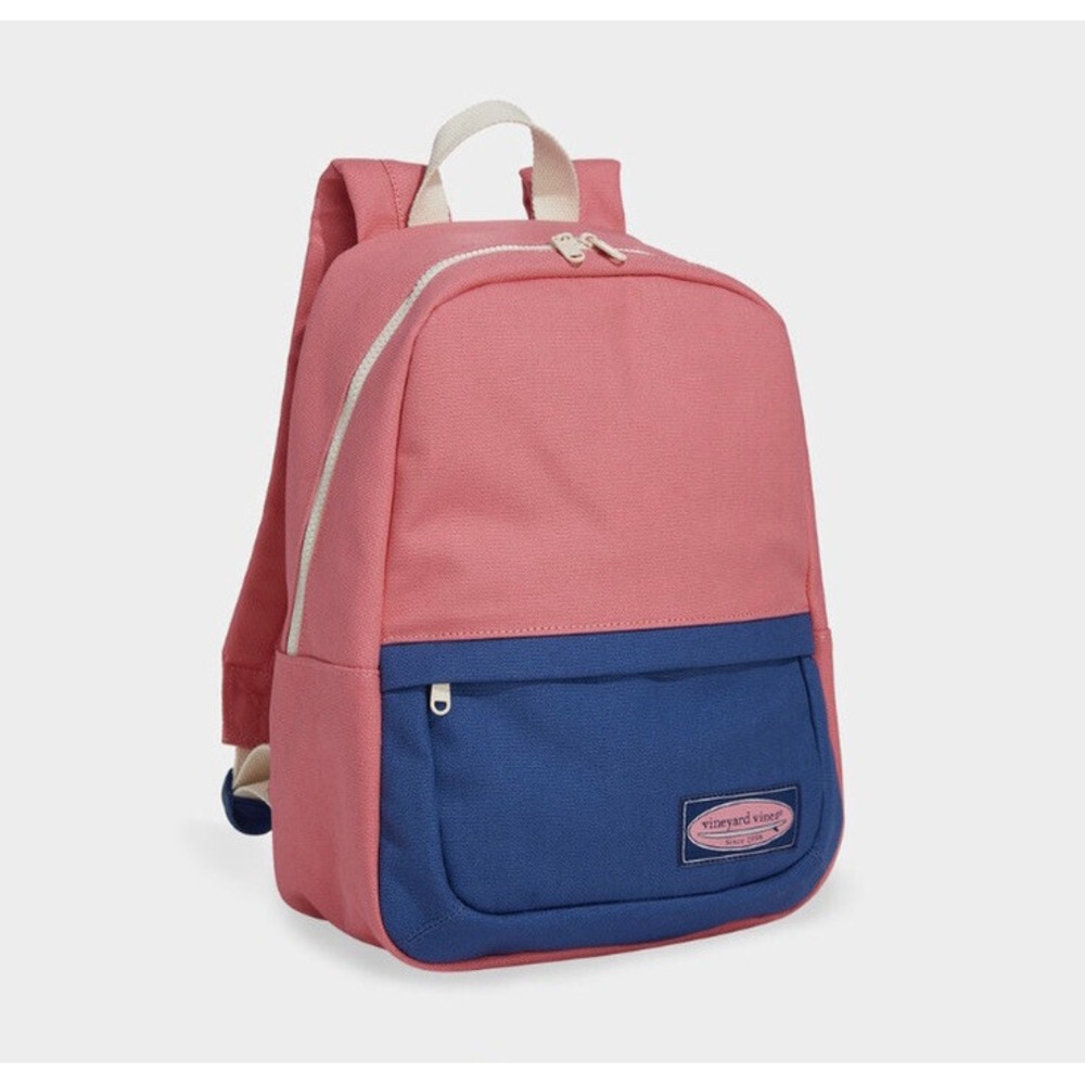 VINEYARDS VINES COLORBLOCK ISLAND CANVAS BACKPACK PINK/BLUE‎